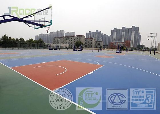 Multi Layer Outdoor Sport Court Surface Safety Rubber Flooring Simple Color